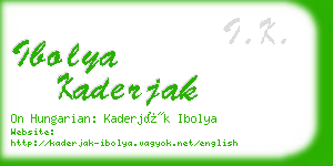 ibolya kaderjak business card